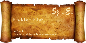 Szatler Elek névjegykártya