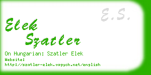 elek szatler business card